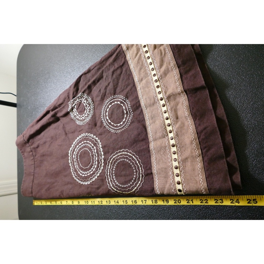 Talbots Boho Western Embroidered Linen Skirt Size 16 Rodeo Cowgirl Equestrian - Picture 9 of 9